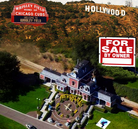 Wrigley Field’s name, Neverland Ranch, and the land below the Hollywood Sign For Sale